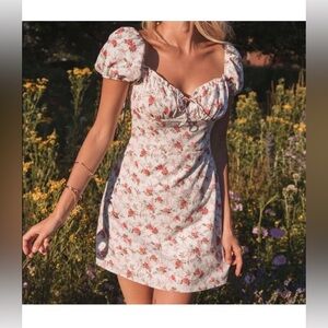 SHEIN White and Pink Floral Mini Dress